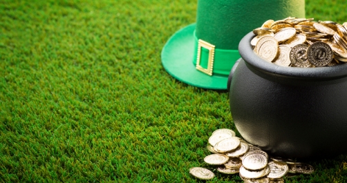 Big Pot of Gold and Hat on St. Patrick's Day