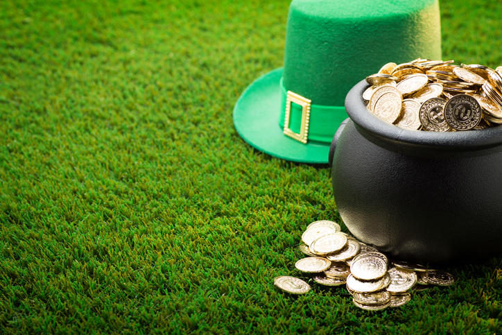 Big Pot of Gold and Hat on St. Patrick's Day