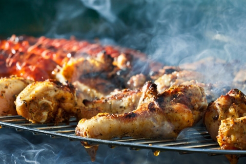 Sausage and Chicken in barbecue